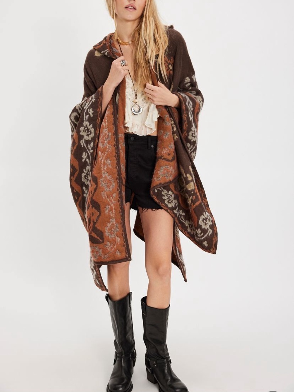 Free People Rown Printed Hooded Duster - Picture 2 of 7